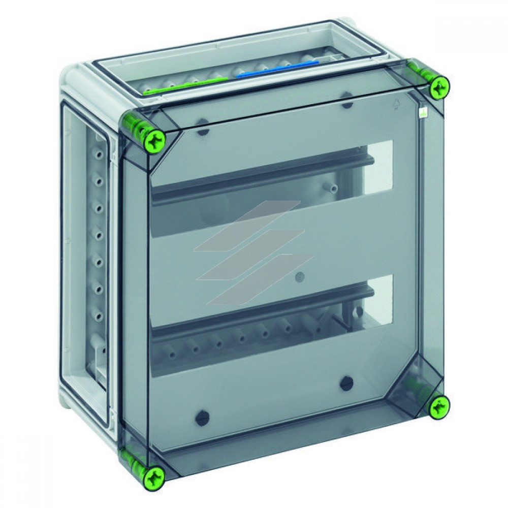 Корпус порожній GTA 228-t, на 28 модулів, PE/N-клема 2х12 - 6/16мм², (320х320х179мм), полікарбонат, IP65, прозора кришка, Spelsberg